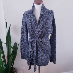 LEVI'S Knit Wool Blend Open Front Belted Long Cardigan- L
